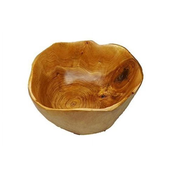 THY COLLECTIBLES Wooden Deep Bowl Handmade Storage Natural Root Wood Crafts Bowl Fruit Salad Serving Bowls (Large 11"-13")