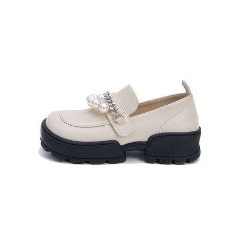

Girls Loafers Soft-soled Non-slip Shoes With Metal Chain Decor