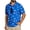 Marlin Bright Blue, variant on Men's Dry Fit Polo Shirt with Hawaiian Print Moisture Wicking Short Sleeve Top for Casual & Beach Wear M-XXL