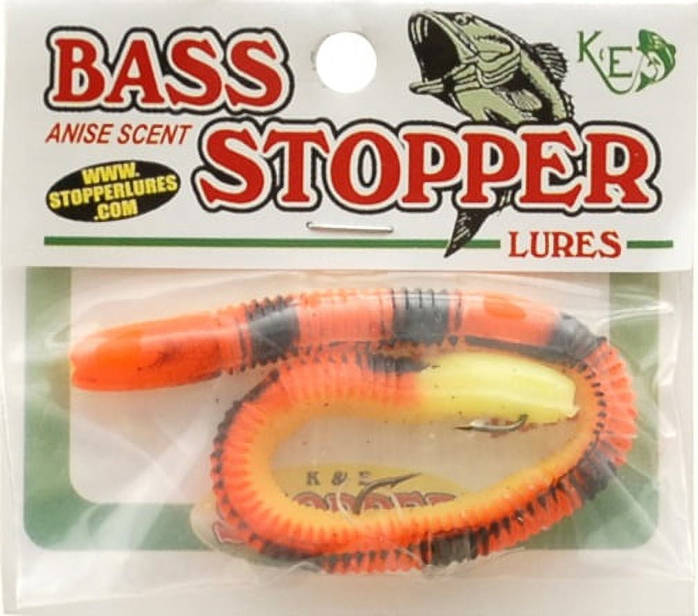 K&E Tackle Bass Stopper Worm - Firetiger