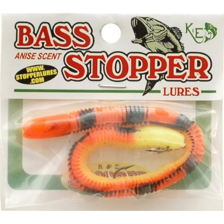 K&E Tackle Bass Stopper Worm - Firetiger 