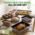 thumbnail image 6 of NutriChef 8-Piece Nonstick Stackable Bakeware Set Baking Tray Set W/ Non-Stick Coating (Gray), 6 of 8