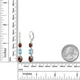 thumbnail image 6 of Gem Stone King 925 Sterling Silver Red Garnet 3 Stone Dangle Earrings for Women (6.71 Cttw, Gemstone January Birthstone, Oval Checkerboard 8X6MM, 7X5MM and 6X4MM), 6 of 6