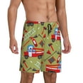thumbnail image 2 of Easygdp Cartoon Fire Truck Men's Short Pajama Pants, Sleep Shorts, Household Pants, Casual Pants with Pockets - X-Large, 2 of 9