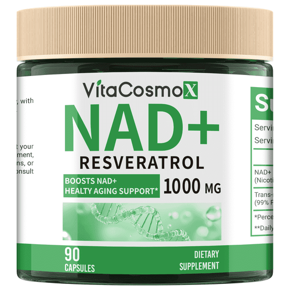 VitaCosmoX Liposomal Nicotinamide Riboside Trans-Resveratrol 1000mg NAD Supplement,Liposomal NAD,Nicotinamide Riboside- 90 Caps