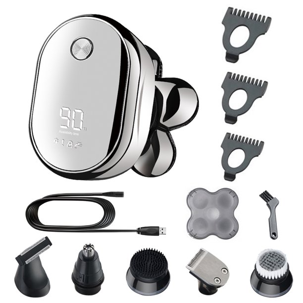 Afeitadora de los hombres IPX6 Impermeable LED Pantalla LED Pantalla de barba Trimmer de afeitar Máquina de afeitar Detalleable Clipper con protector Tipo multifuncional Inevent CE001690-02B