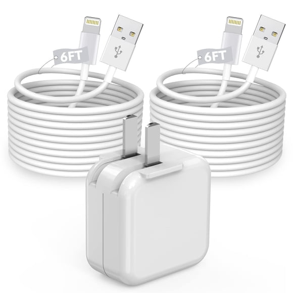 Cargador para iPad, cargador para iPhone, adaptador de corriente USB de 12 W, enchufe de viaje portá