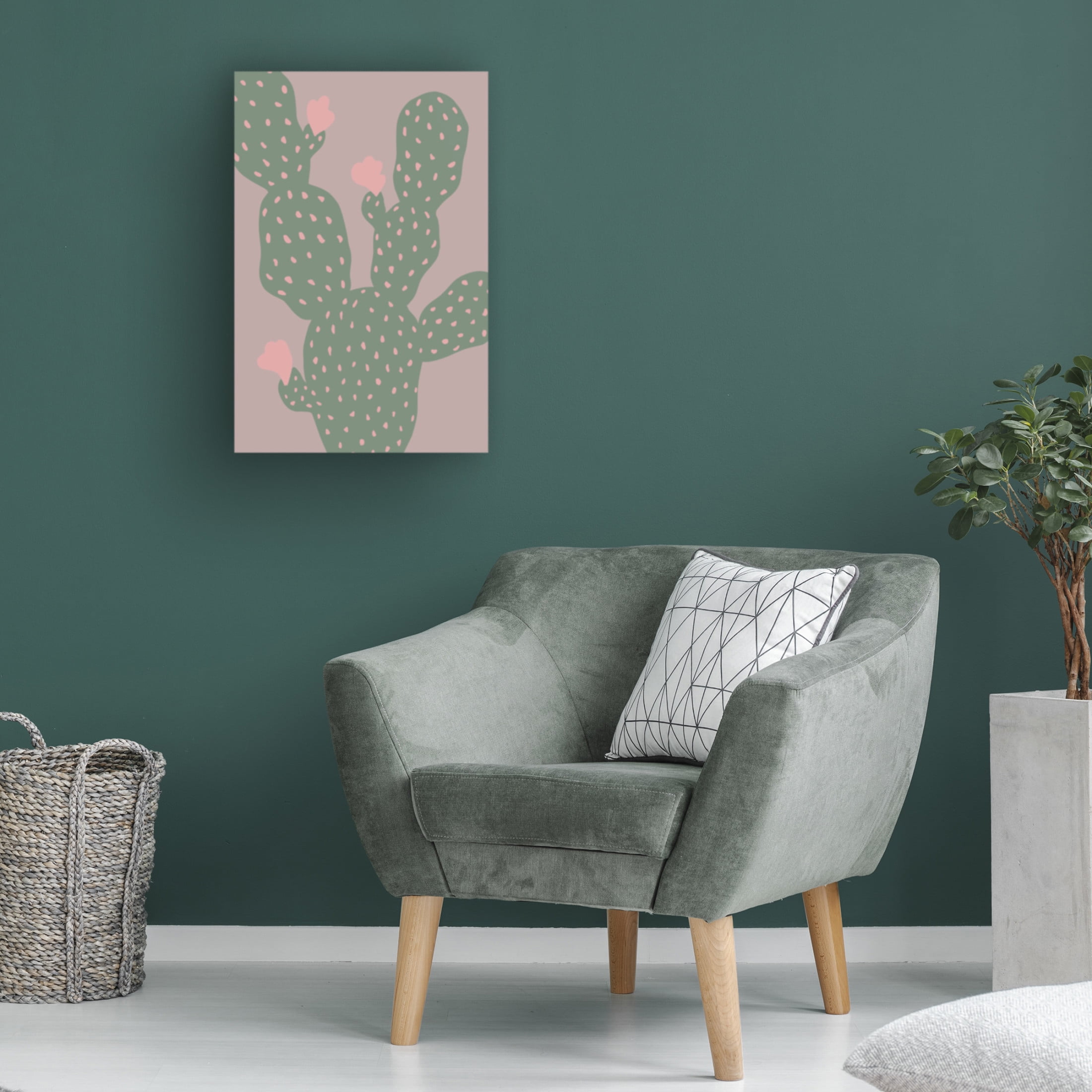 Canvas Wall Art - Pictufy Studio 'Green Cactus' Wall Art for Living Room, Bedroom, or Office Décor by Trademark Fine Art - 12 x 19 Inches