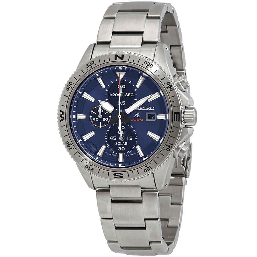 seiko men's quartz blue dial watch