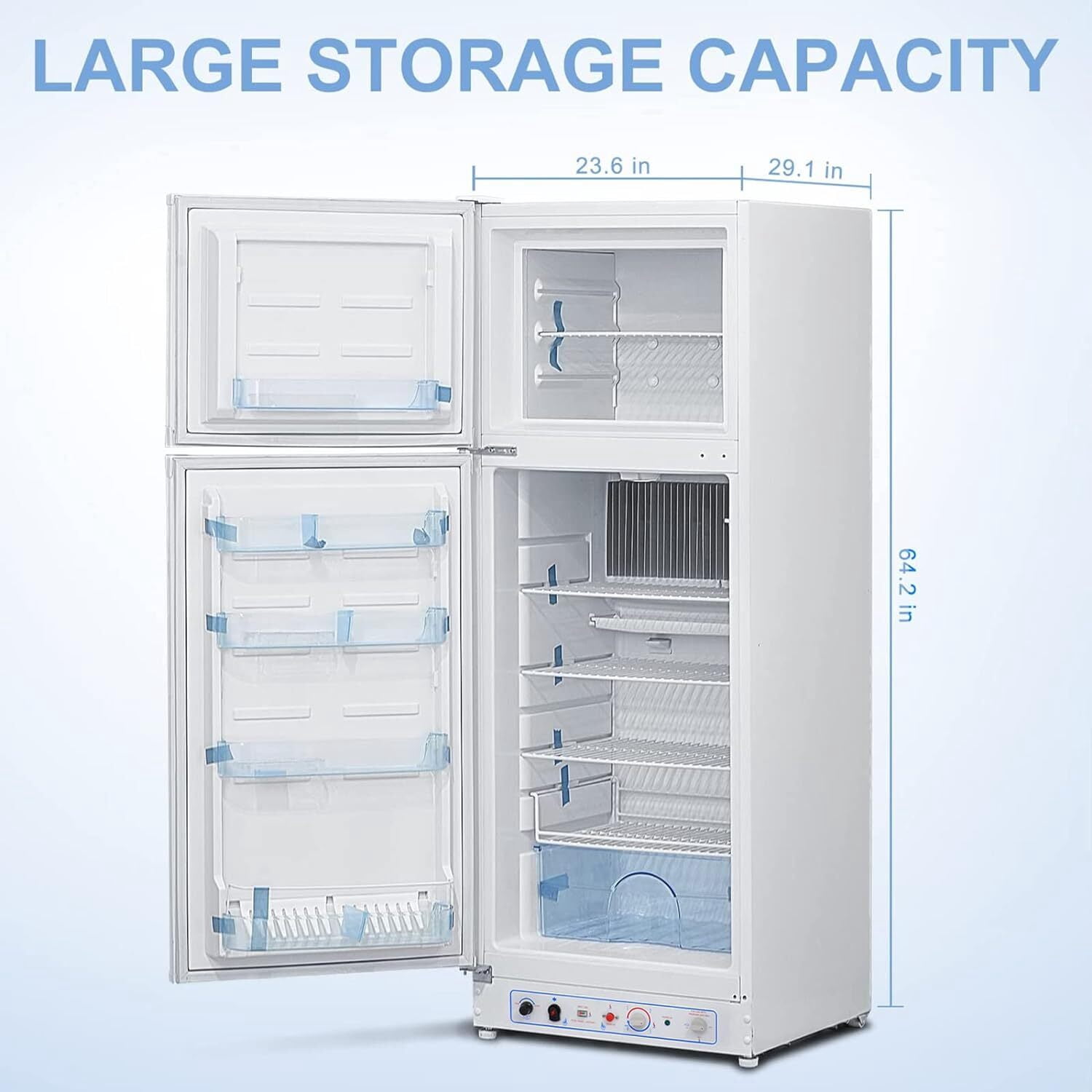 Smeta 9.3 Cu ft Gas Propane Refrigerator Freezer RV Fridge off-grid 110V / Lpg Silent