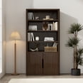 thumbnail image 2 of Rivington Modern 40" Bookcase Cabinet in Walnut (4-Shelf), 2 of 12