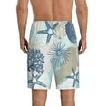 thumbnail image 3 of Daiia Algae Corals and Seashells Mens Woven Stretch Pajama Short,Short Pajama Pants-X-Large, 3 of 9