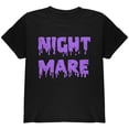 thumbnail image 1 of Halloween Cauchemar Horreur Violet Texte Goutte à Goutte T-Shirt Jeunesse, 1 of 1