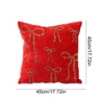thumbnail image 2 of WWG Velvet Christmas Pillow Cover 18x18, Decorative Throw Pillow Case with Rhinestone Beaded Pattern, Hidden Zipper, Washable, for Sofa Couch Bed Living Room Couch, 2 of 6
