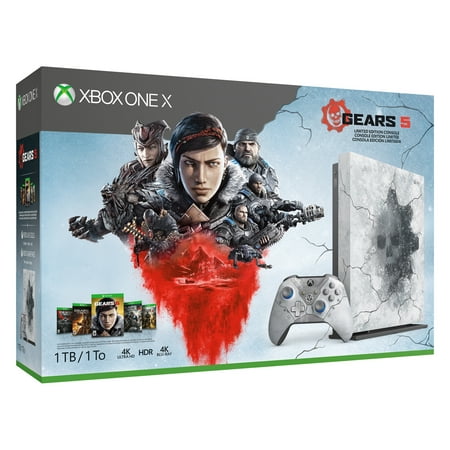 Microsoft Xbox One X 1TB Gears 5 Limited Edition Bundle, White, FMP-00130