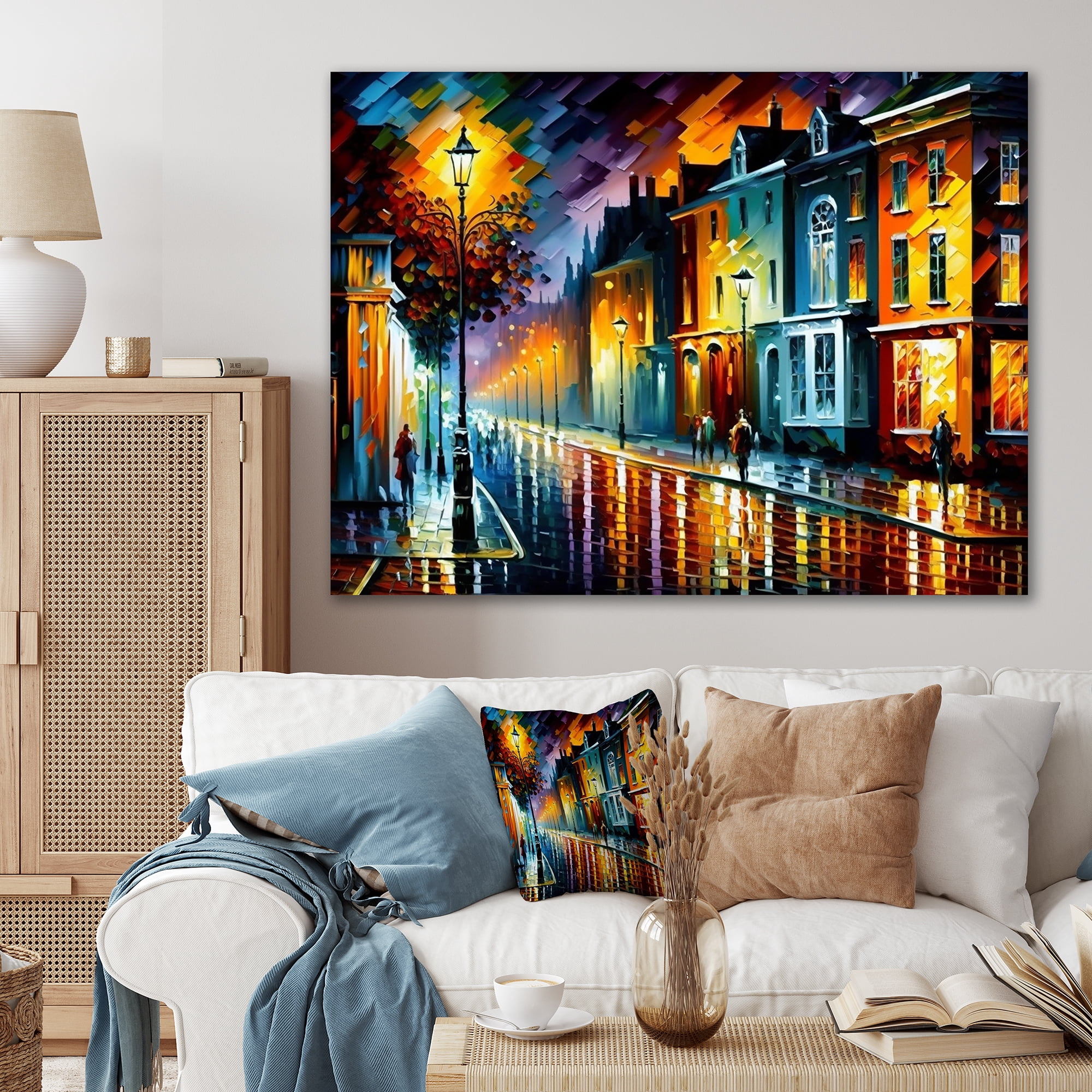 Designart Colorful City Vibrant Radiant II Canvas Wall Art