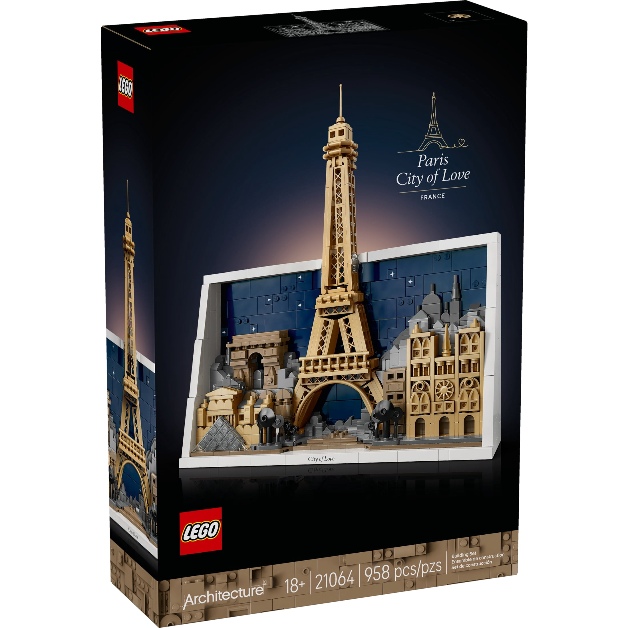 LEGO Architecture Paris – City of Love Building Set for Adults - DIY Office or Bedroom Decor for Women & Men, Ages 18+ - Buildable Frame to Hang or Stand for Display - Gift Idea for Birthdays - 21064