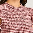 thumbnail image 5 of Womens Sleeveless Gingham Tops Crew Neck Back Button Plaid Shirts Babydoll Ruffle Hem Peplum Tank Tops Ruffle Sleeveless Summer Top Cute Summer Tank Shirt, 5 of 5