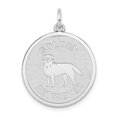 thumbnail image 1 of 14K White Gold Polished Engravable Golden Retriever Disc Charm, 1 of 2
