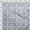 thumbnail image 3 of oneOoneCottonSilkTealBlueFabricAsianFloralBlockFabricForSewingPrintedCraftFabricByTheYard42InchWide, 3 of 4