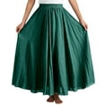 thumbnail image 5 of Landzoo One Women's Stretchy Waist Flowy Midi Skirt For Daily Wear Vacation Dance Comfortable Elastic High Waist Long Skirt Basic Solid Color Casual Boho Skirt Beautiful Cozy Women's Dress, 5 of 7