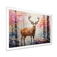 thumbnail image 2 of Designart "Shimmering Forest Deer's Habitat" Animals Framed Wall Art Decor - Modern Farmhouse Brown Deer Landscape Living Room Framed Canvas Art, 2 of 6