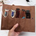 thumbnail image 6 of Watch Roll Handmade Storage Bag Carrying Case, Portable Watchband Organizers Holder in Waxed Canvas with Slots, 6 of 8