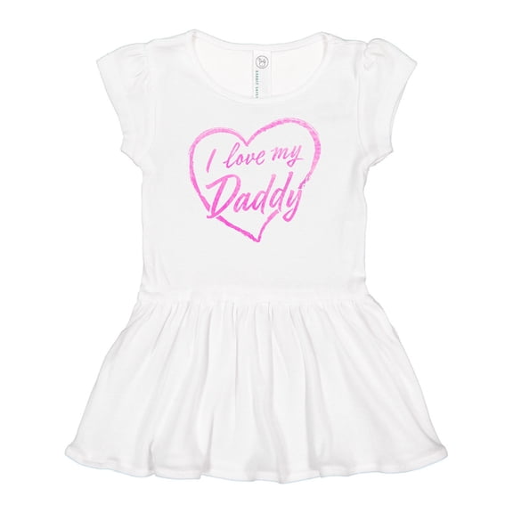 Inktastic I Love My Daddy in Pink Chalk Heart Girls Baby Dress