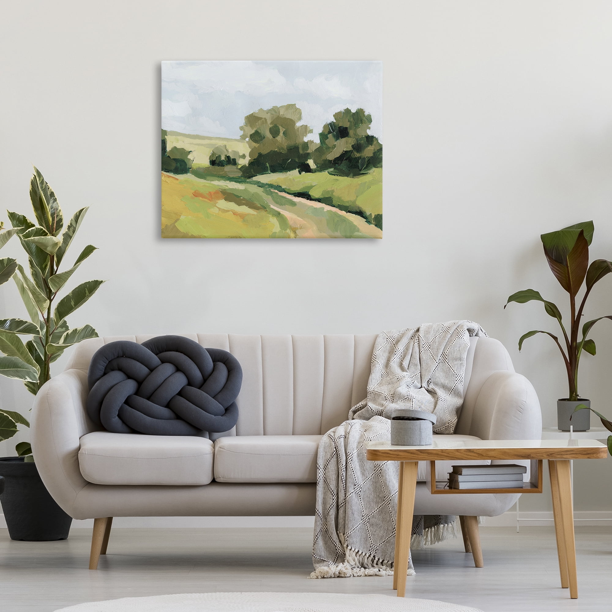 Stupell Industries Winding Path Impression Landscape Painting Gallery Wrapped Canvas Art Print Wall Art, 40 x 30