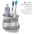 Silver Mosaic Bathroom Accessories Set, 4Piece Luxury Bathroom Gift