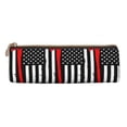 thumbnail image 2 of Goofa Firefighters USA Flag Pattern Pencil Case Portable Stylish Triangle Pencil Pouch with Zipper Leather Cosmetic Pouch Bag Makeup Cosmetic Pencil Pouch, 2 of 9