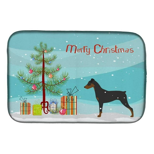 Carolines Treasures BB2931DDM German Pinscher Merry Christmas Tree Dish Drying Mat