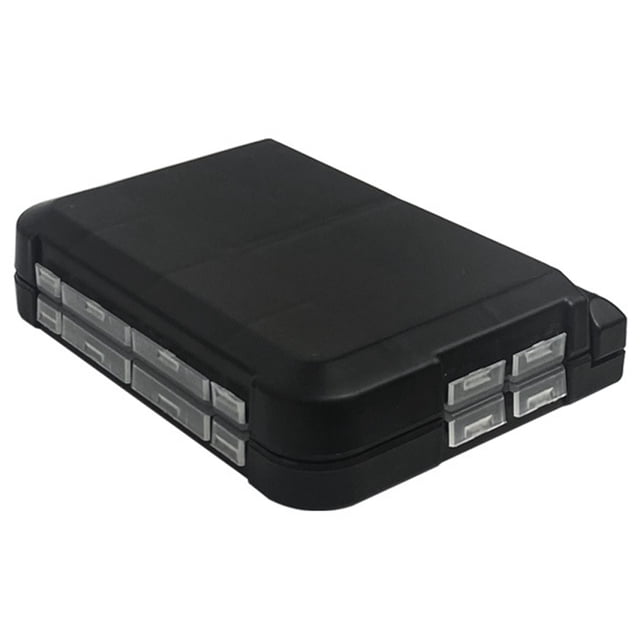 Accesorios para Aparejos Pesca Con Señuelos Caja Almacenamiento Cebo Doble Cara Caja Accesorios para Anzuelos Caja Plástico Caja Portátil para Aparejos Pesca (negro B)