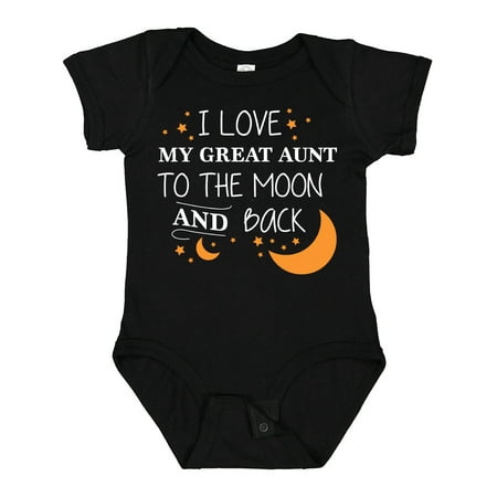 

Inktastic I Love My Great Aunt to the Moon and Back Gift Baby Boy or Baby Girl Bodysuit