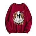 thumbnail image 3 of Hvot&aat Halloween Sweatshirts for Women Cute Ghost Reading Books Sweater Spooky Bookish Pullover Halloween Book Reader Tops, 3 of 3