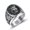 Steel, variant on Mens Stainless Steel Lion Head Ring With Black Diamond Accent U Shape Bold Statement Jewelry Gift For Festivals