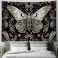 thumbnail image 2 of Boho Retro Black and White Moth Tapestry, Tapestry for Bedroom, Living Room Dorm Tapestry Wall Hanging,Aesthetic Vintage Plants Small Wall Tapestry, 60X40IN, 2 of 5