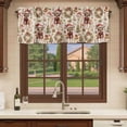 thumbnail image 6 of Christmas Curtain Valances for Windows, Kitchen Valance Window Treatments Panel 2 Pack, Elk Xmas Tree Wreath Balls Bell Rustic Rod Pocket Short Curtains for Bathroom Bedroom 42 x 12 Inch, 6 of 8
