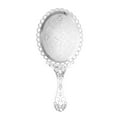 thumbnail image 4 of Unique Bargains 1pc Stylish Flower Pattern Handheld Mirror for Grooming Silver Tone, 4 of 5