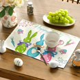 thumbnail image 4 of mubwai Green Blue Pink Rabbit Bunny Easter Placemats Set of 4, 12x18 Inch Spring Jesus Easter Table Mats for Holiday Party Kitchen Dining Room Decoration, 4 of 7