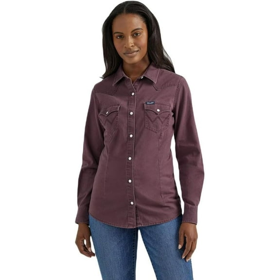 Wrangler Women's Retro Long Sleeve Western Snap Shirt XL