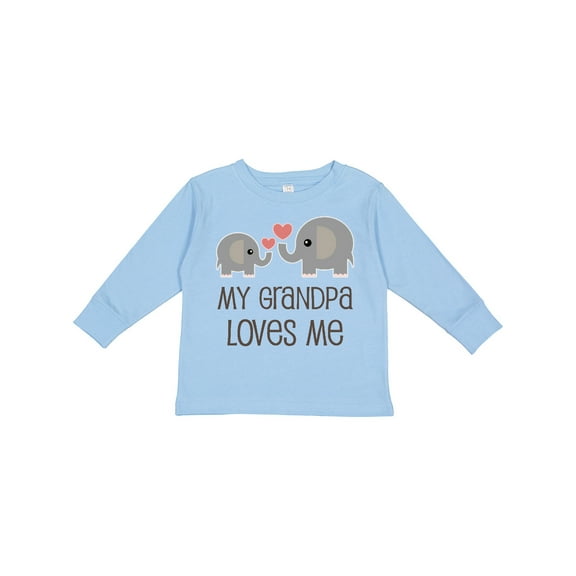 Inktastic My Grandpa Loves Me Boys or Girls Long Sleeve Toddler T-Shirt