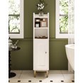 thumbnail image 5 of Bathroom Storage Cabinet, Small Corner Floor Cabinet with Door and Shelves, Adjustable Shelf,White, 5 of 8