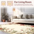 thumbnail image 2 of Ultra Soft Area Rug, Cottage Style Round Featuring Elegant Rose and Leaf Lattice, Non Slip, Stain Resistant, Washable Area Rugs for Living Room, Bedroom(Rose, 5X7), 2 of 8