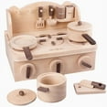 thumbnail image 3 of Mini Kitchen Stove Object Miniature Tableware Simulation Wooden Toy Children‘s Cook Learning Girls Boys Role Play Game Kids Gift, 3 of 6
