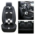 thumbnail image 3 of Maidao Car Seat Covers Leather Set Universal Airbag Compatible Waterproof Front Rear Cushion Protector Black and White, 3 of 8