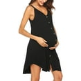thumbnail image 3 of Franhais Women Maternity Nursing Dress Casual Sleeveless V Neck Button Down Breastfeeding Dress Nightgowns, 3 of 6