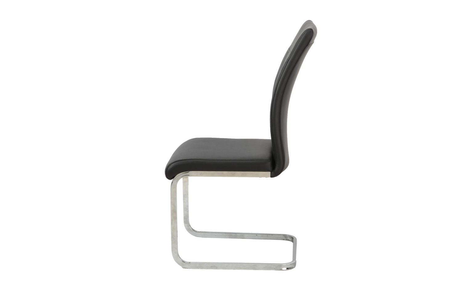 Aerys Robin Dining chairs in Black PU(Set of 4) with chrome base