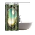 thumbnail image 2 of MYPOP Tree Decor Shower Curtain, Enchanted Forest Trees Lake at Full Moon Light Artistic Art Deco Bathroom Set with Hooks, 66 X 72 Inches, Teal Green and Cream, 2 of 3