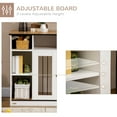 thumbnail image 5 of PawHut 47" Dog Crate Furniture with Storage, for Large Medium Dogs, White, 5 of 10
